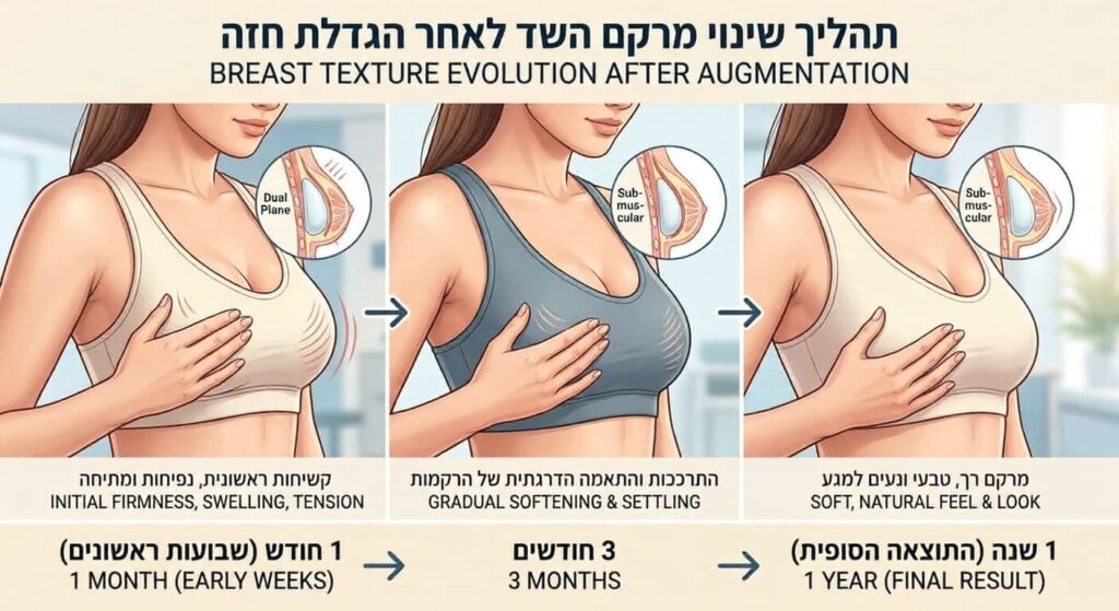 מרקם השד לאחר ניתוח הגדלת חזה מרקם השד לאחר ניתוח הגדלת חזה